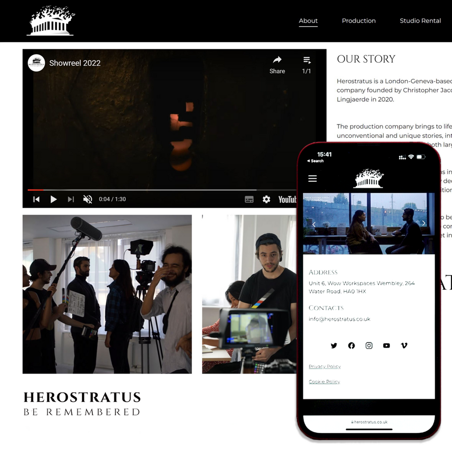 Website-Snapshot Instagram Post for Herostratus when we updated our website. I scanned the phone using a scanner, placed the screenshot within the screen in PS and whipped the post.